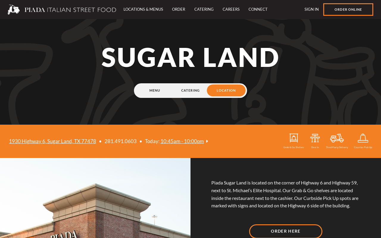 Piada Italian Street Food — screenshot of their official website