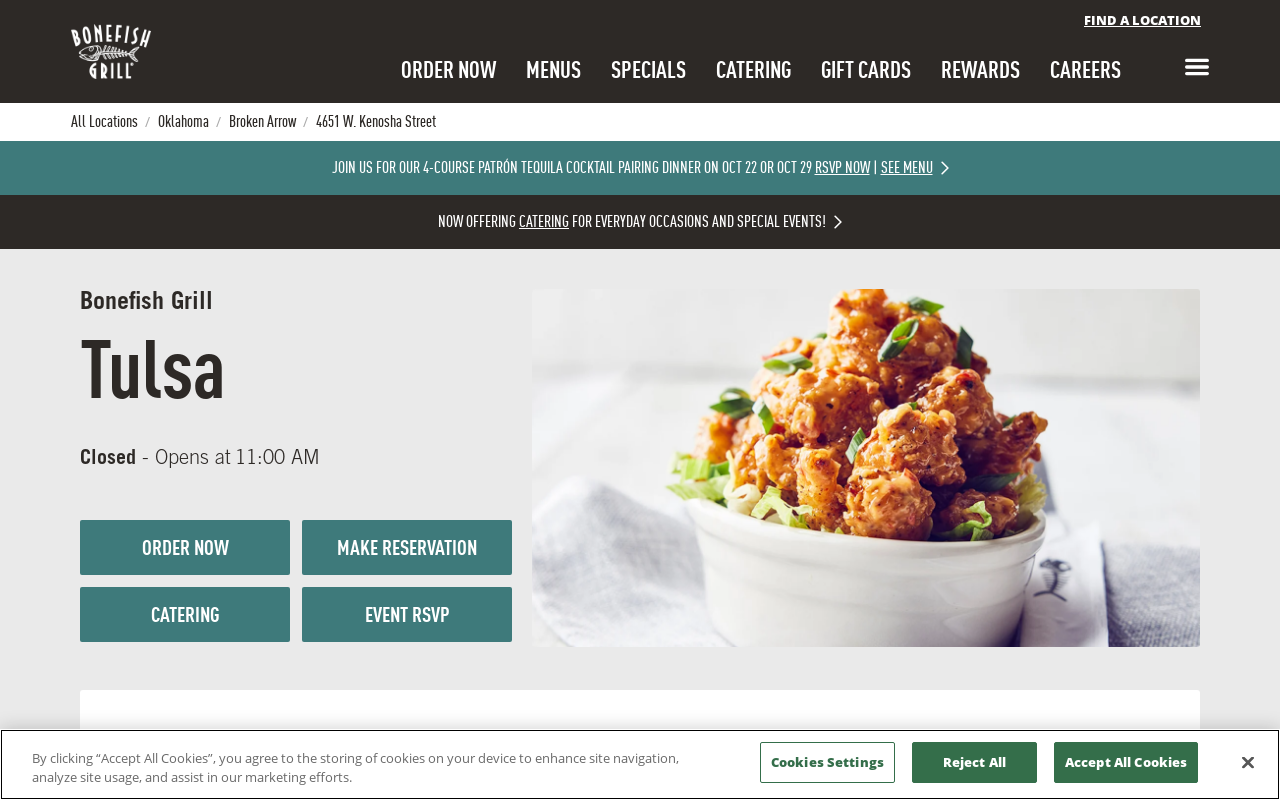 Bonefish Grill — screenshot of their official website