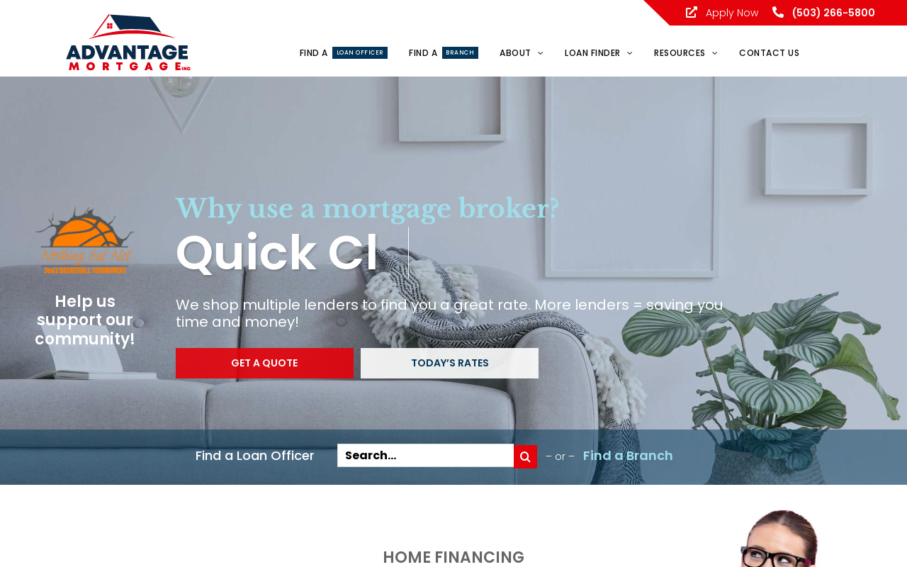 Advantage Mortgage — screenshot of their official website