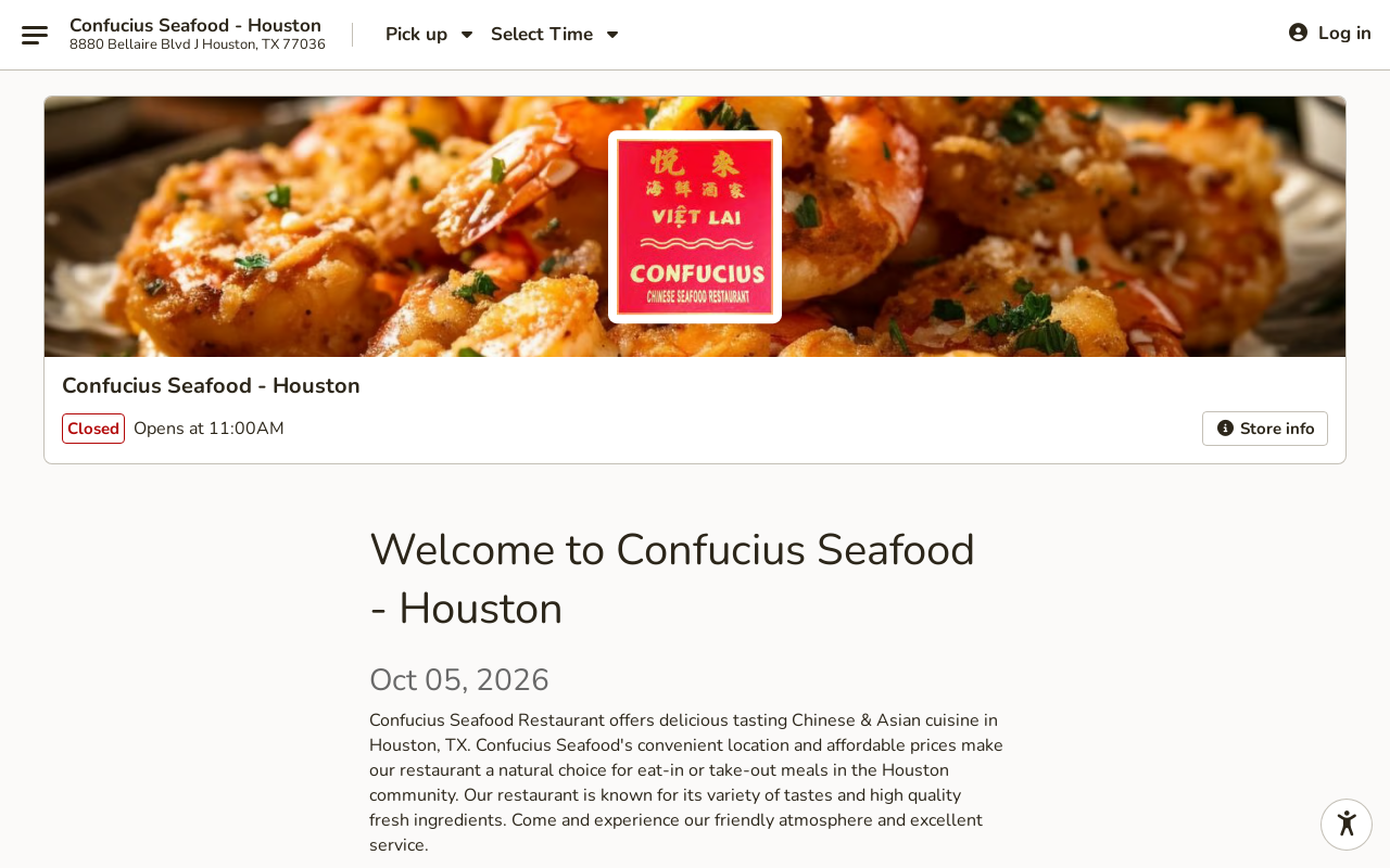Confucius Seafood Restaurant — screenshot of their official website