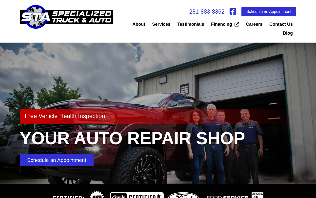 Specialized Truck and Auto — screenshot of their official website