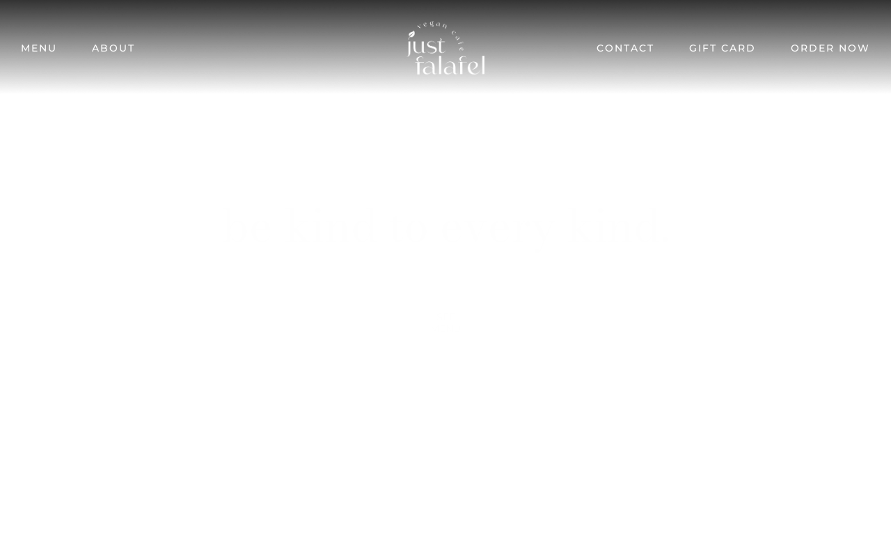 Just Falafel — screenshot of their official website