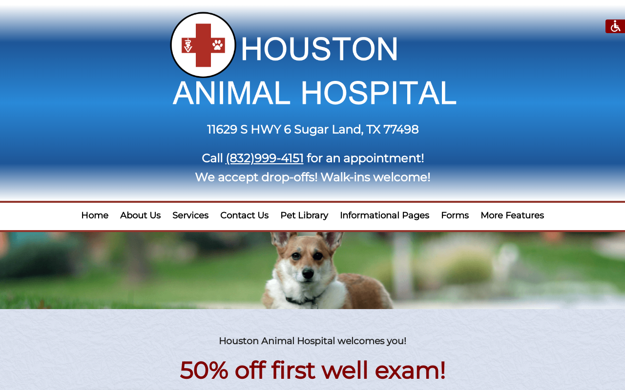 Houston Animal Hospital — screenshot of their official website