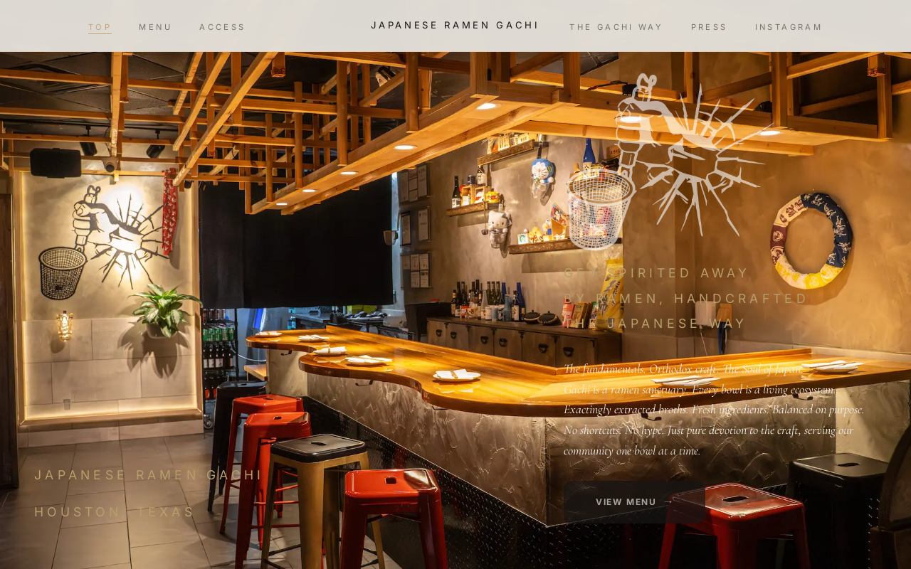 Japanese Ramen Gachi — screenshot of their official website