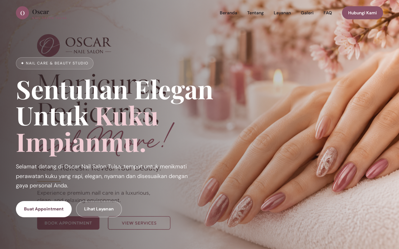 Oscar Nail Salon — screenshot of their official website