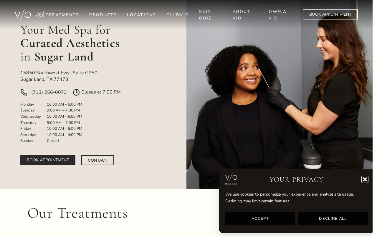 VIO Med Spa — screenshot of their official website