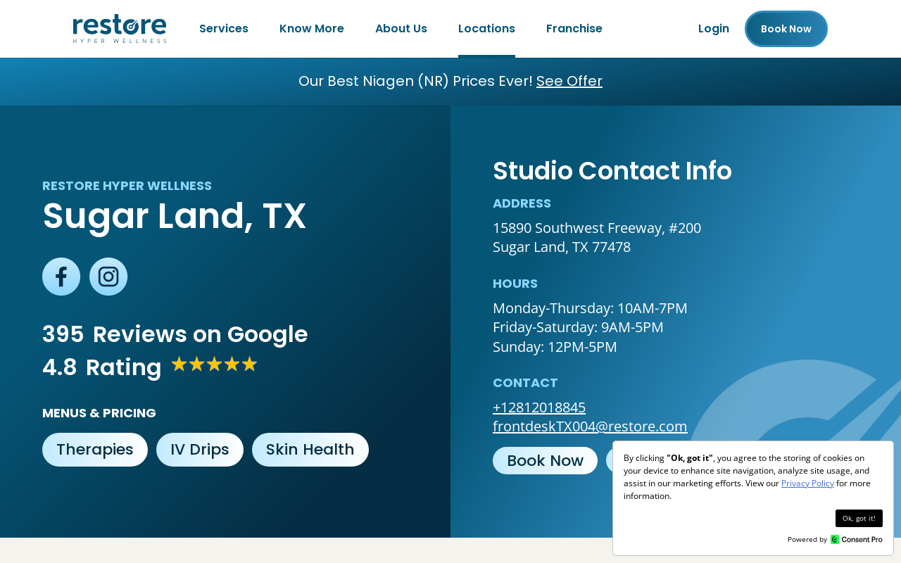 Restore Hyper Wellness — screenshot of their official website