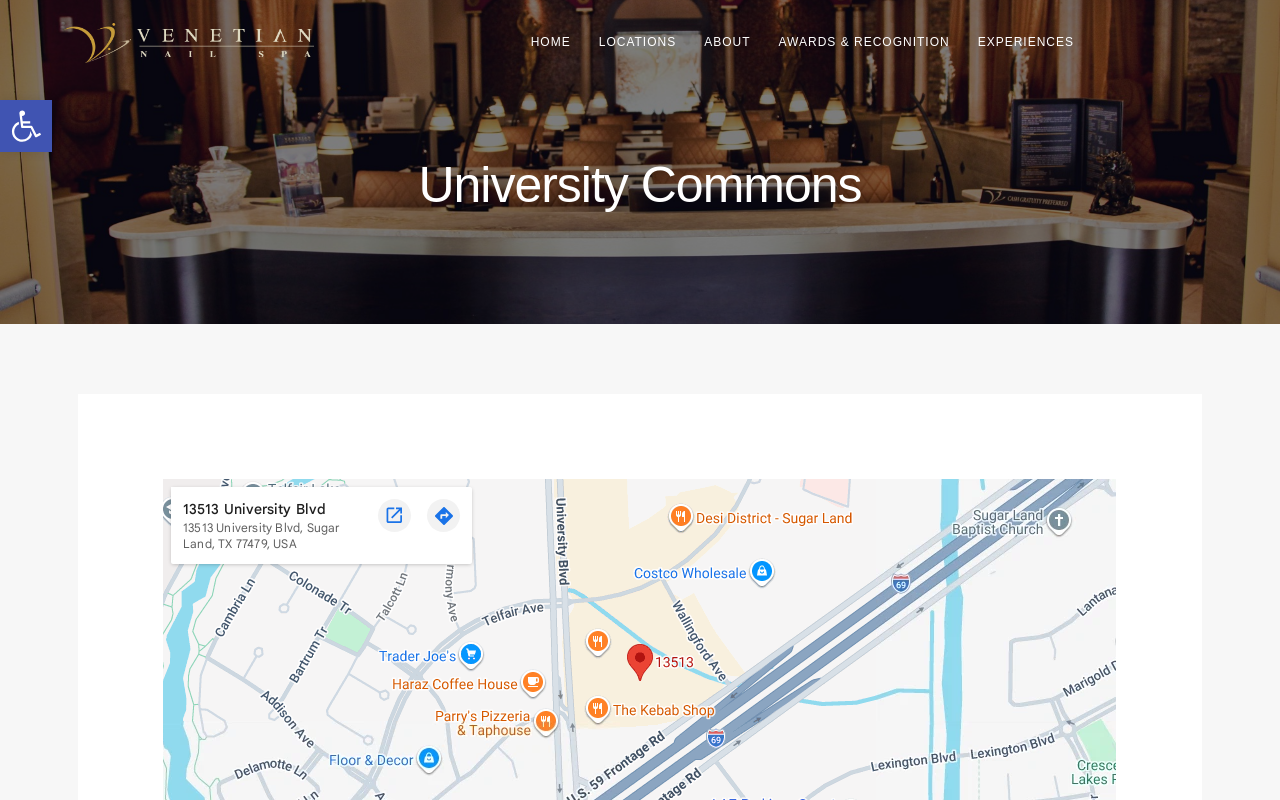 Venetian Nail Spa — screenshot of their official website