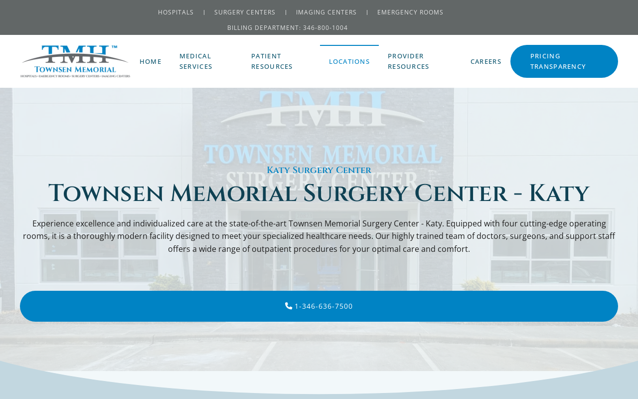 Townsen Memorial Surgery Center - Katy — screenshot of their official website