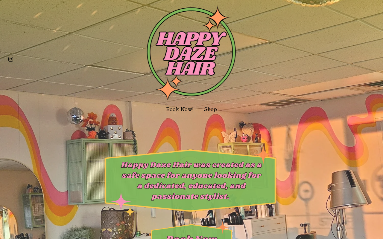 Happy Daze Hair — screenshot of their official website
