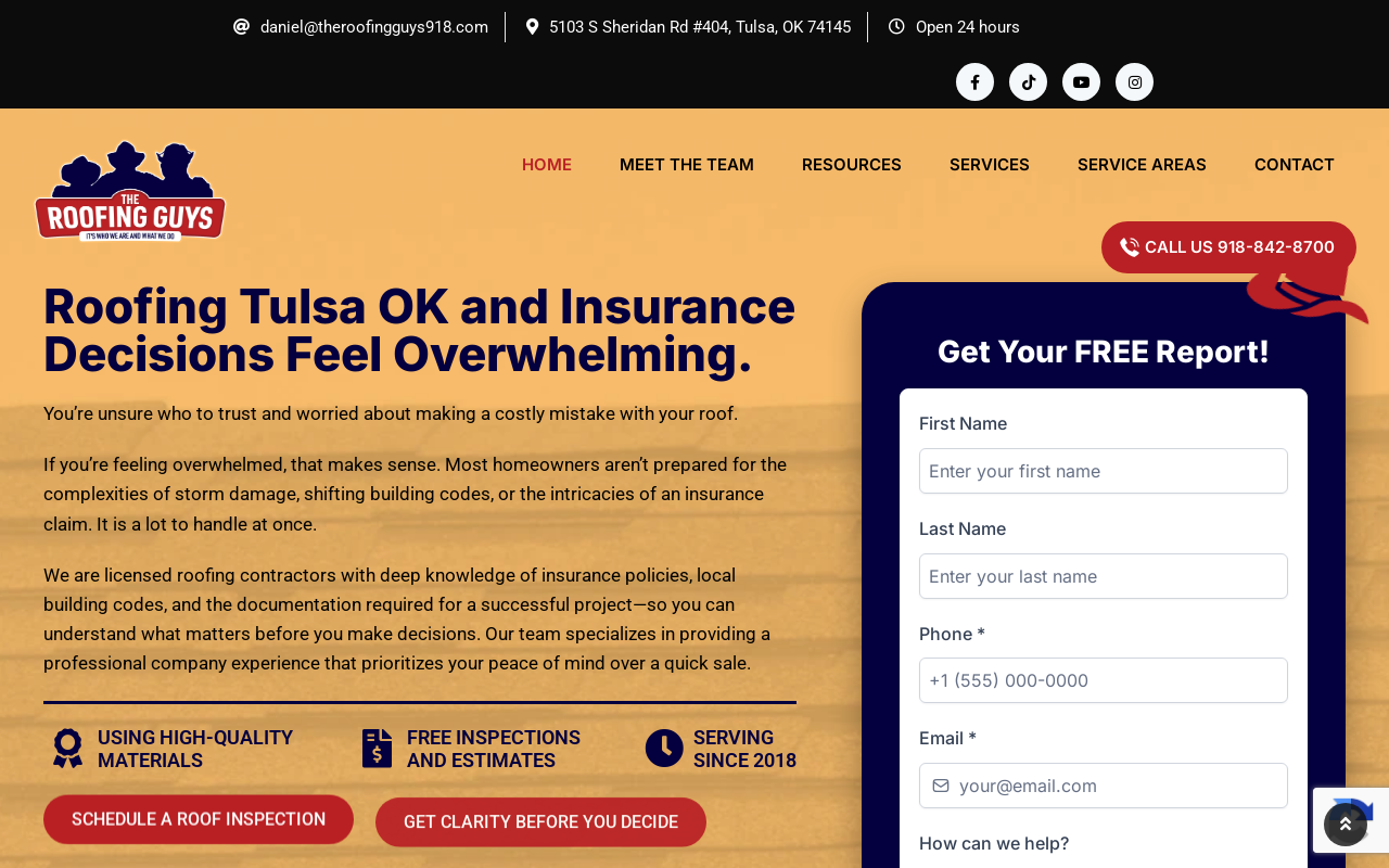 The Roofing Guys — screenshot of their official website