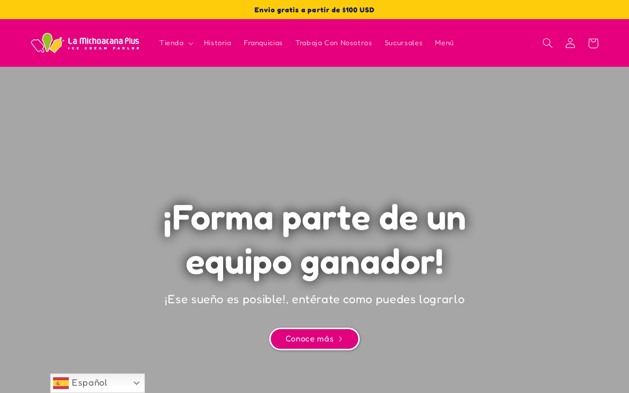La Michoacana Plus — screenshot of their official website