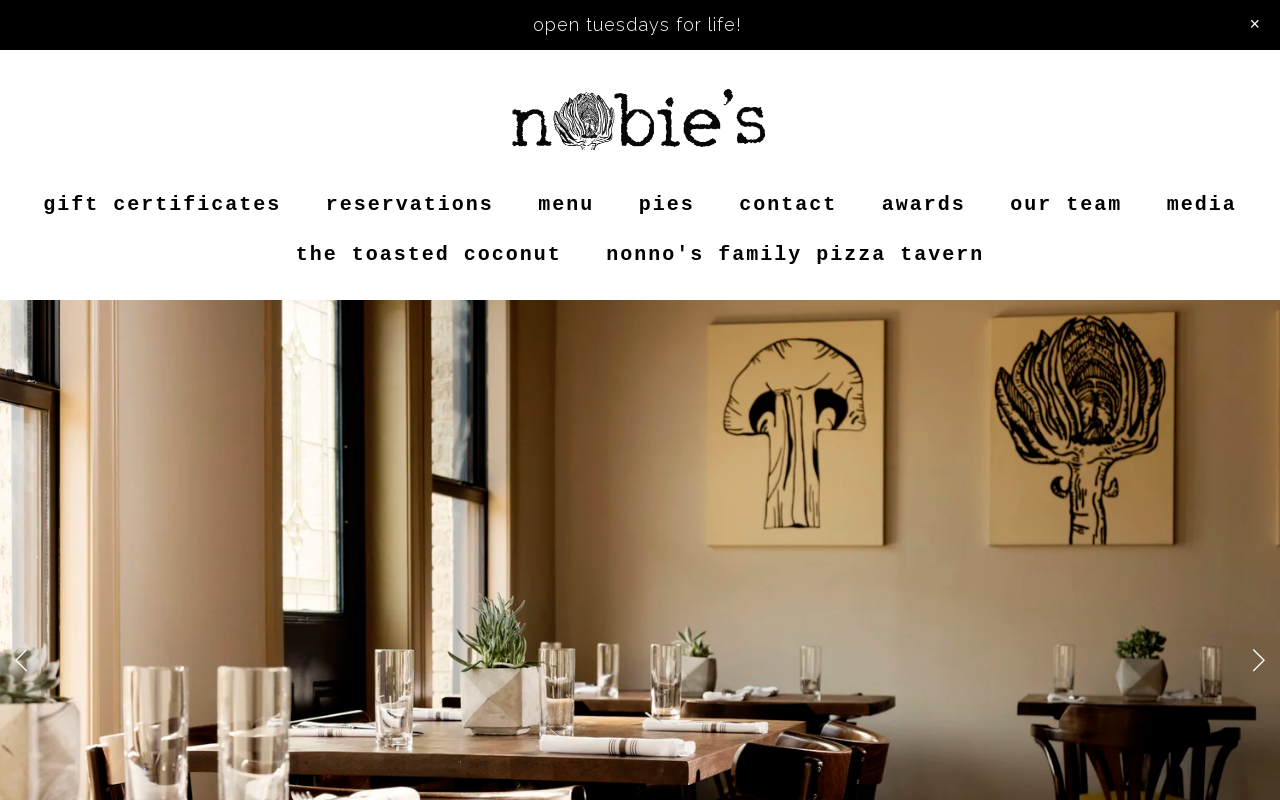 Nobie's — screenshot of their official website