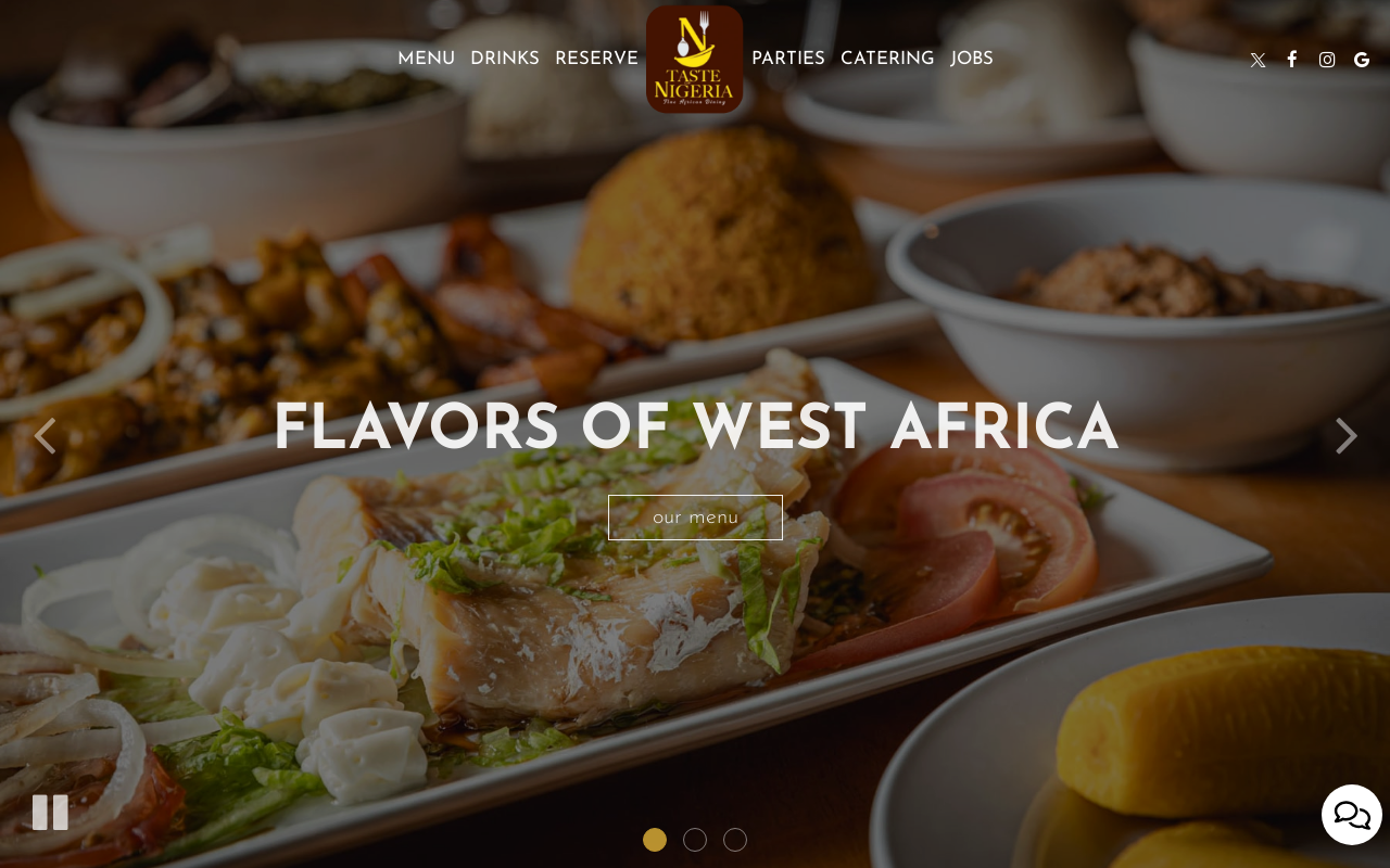 Taste of Nigeria — screenshot of their official website