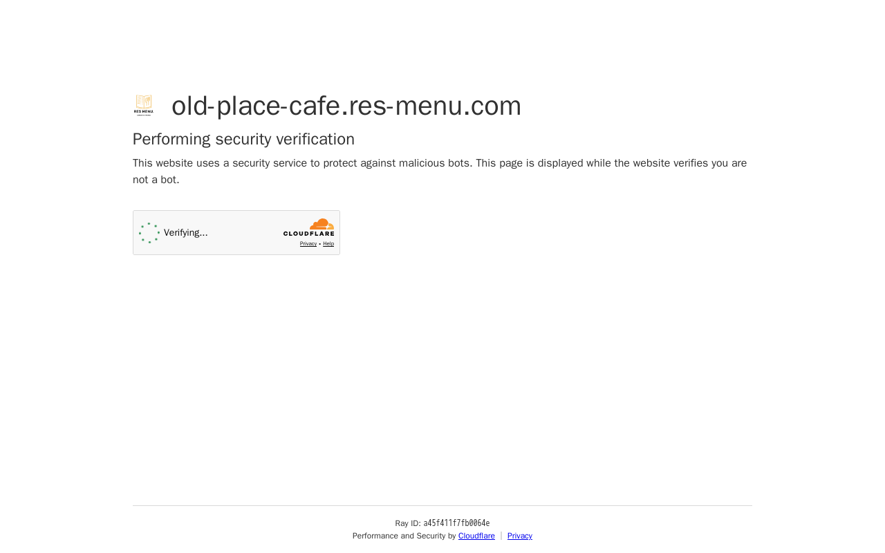 Old Place Cafe — screenshot of their official website