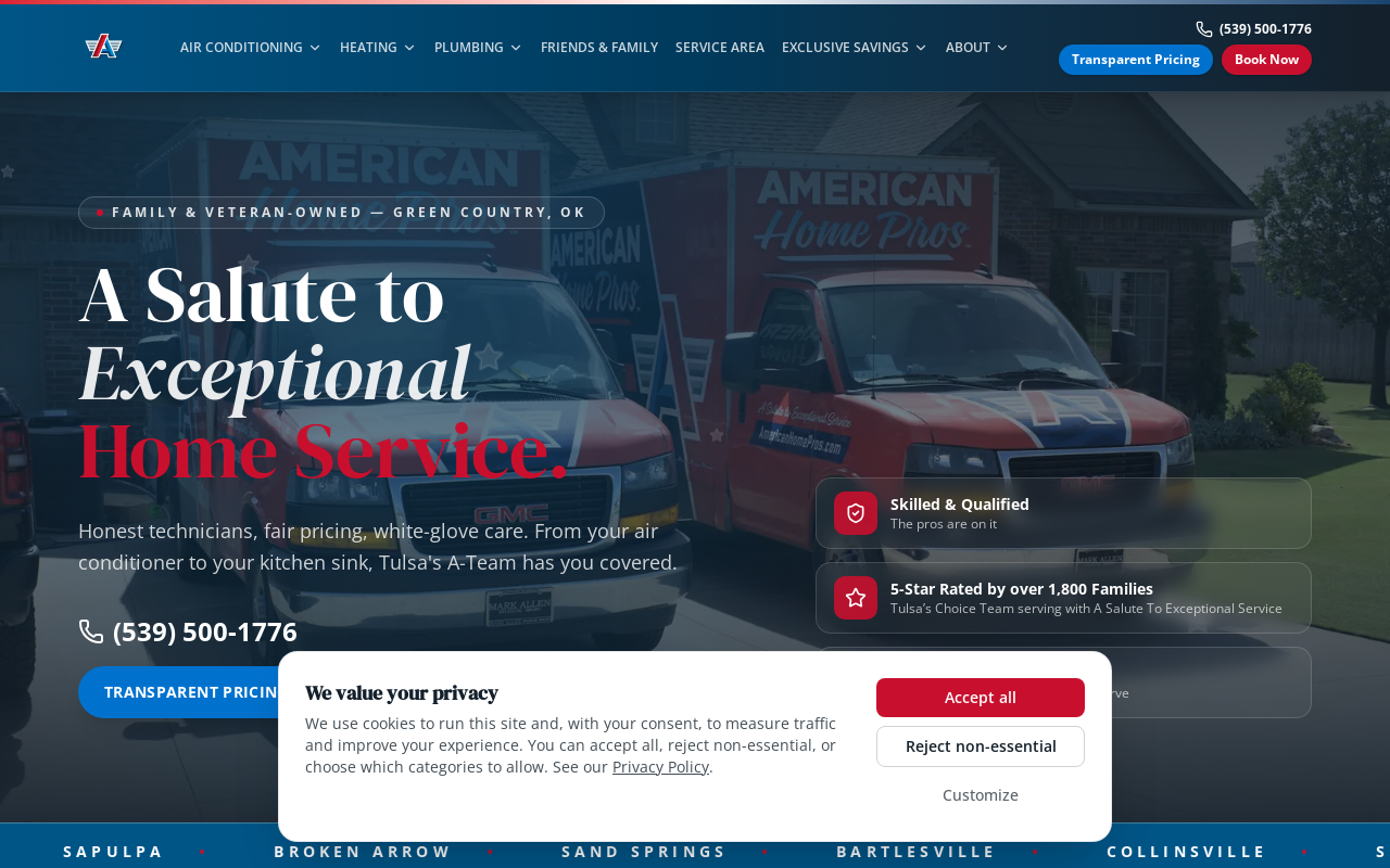American Home Pros — screenshot of their official website