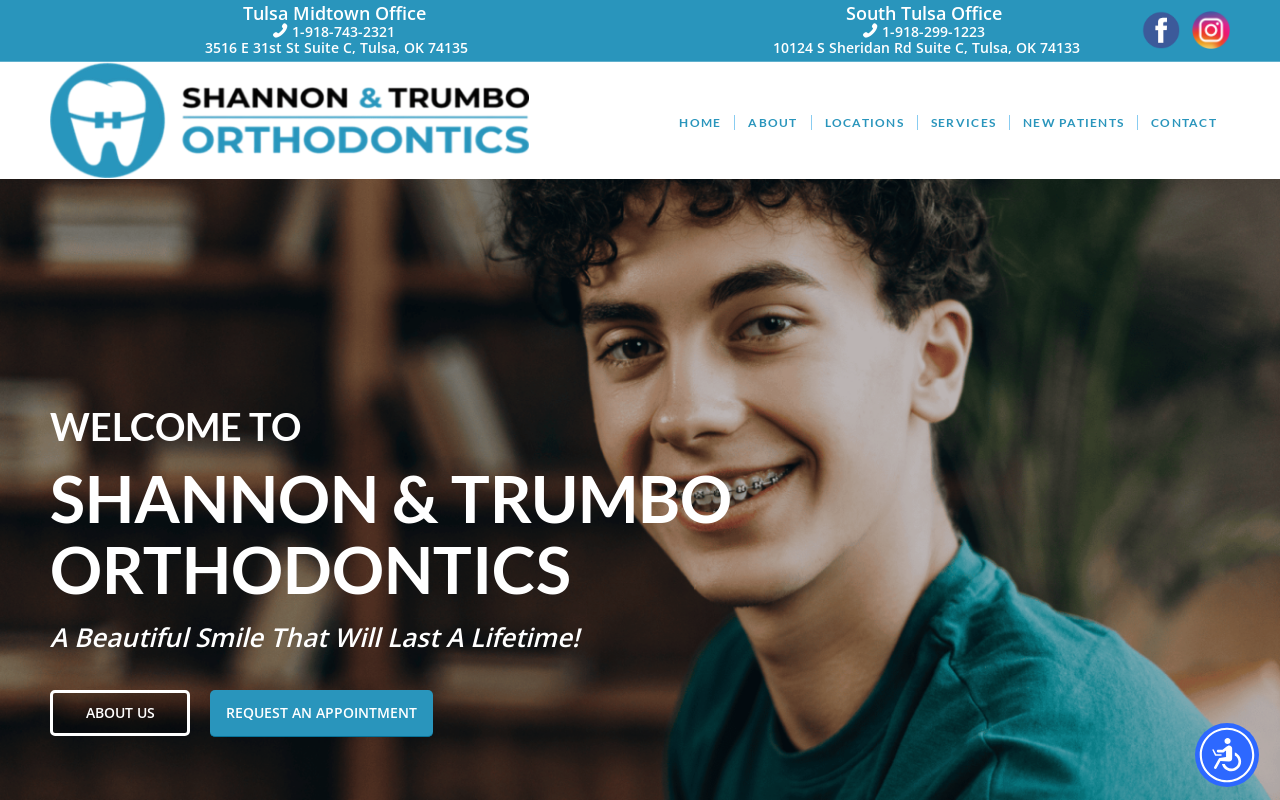Shannon Orthodontics — screenshot of their official website