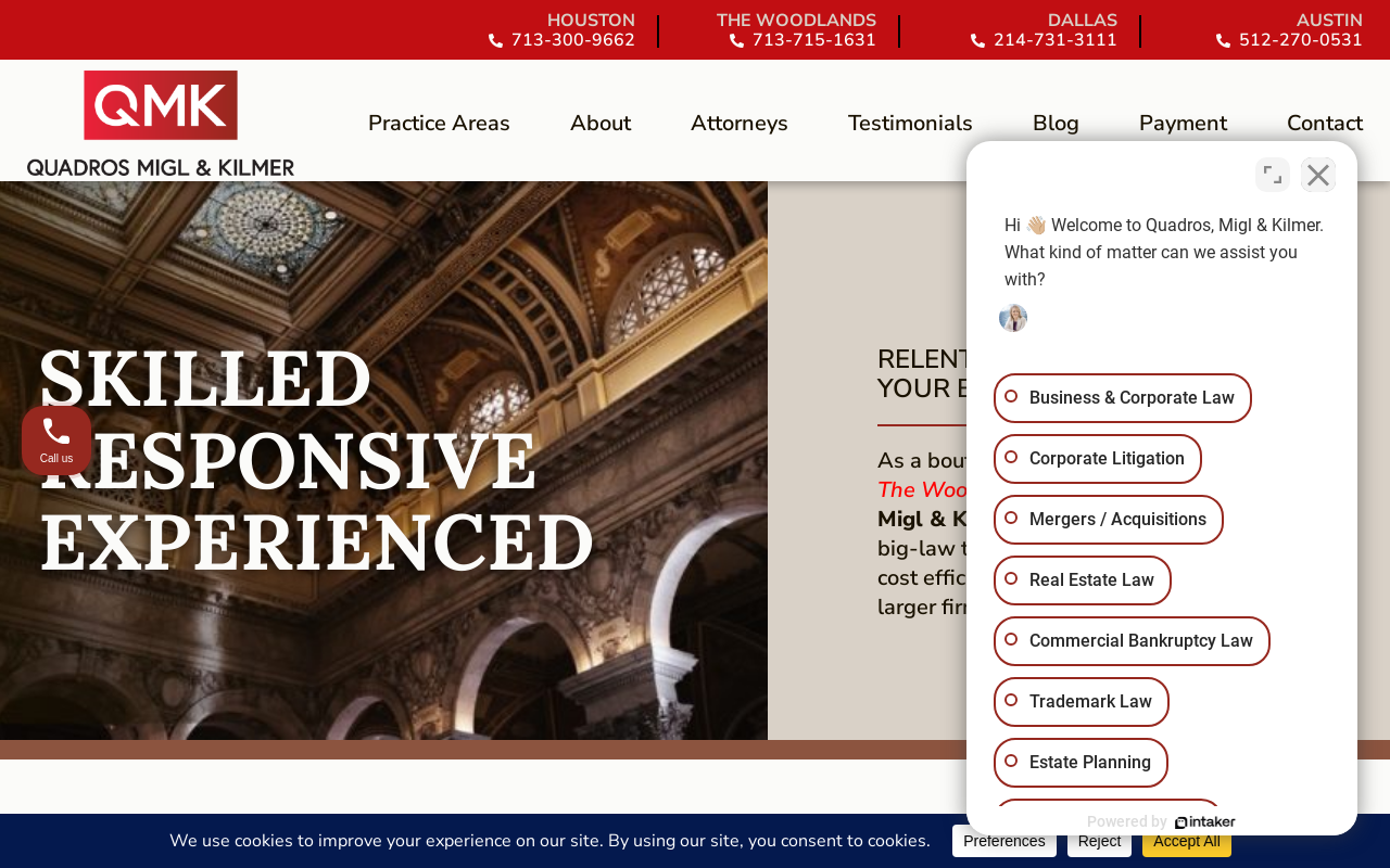Quadros, Migl & Kilmer — screenshot of their official website