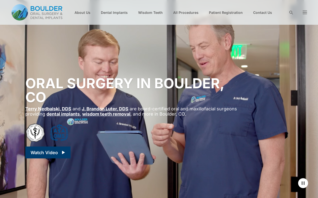Boulder Oral Surgery & Dental Implants — screenshot of their official website