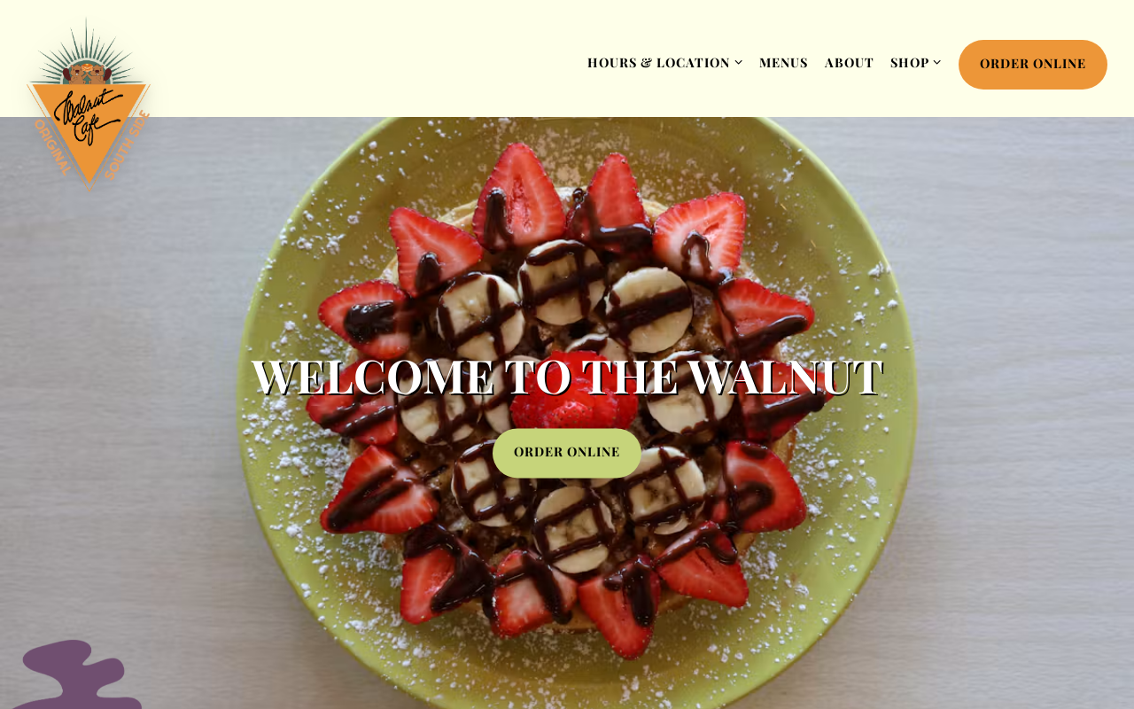 Walnut Cafe — screenshot of their official website