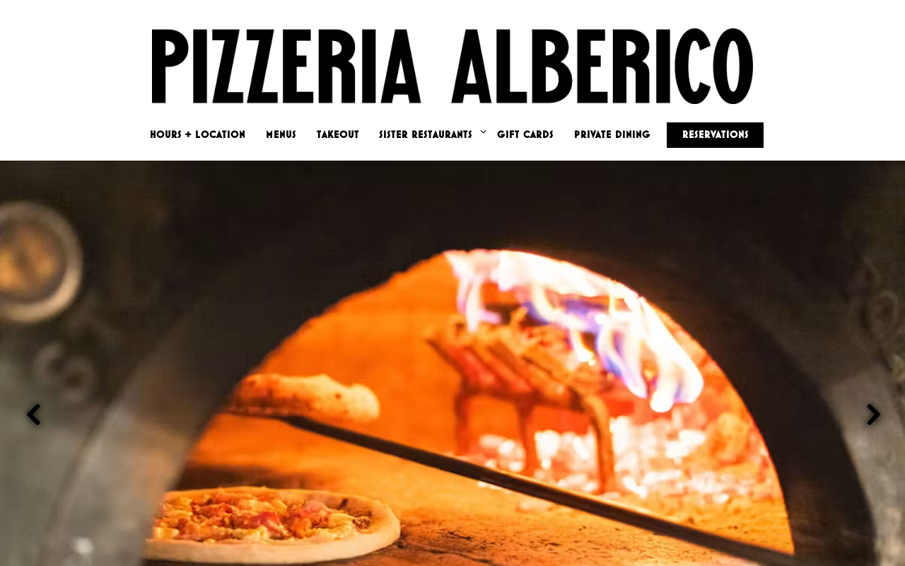 Pizzeria Alberico — screenshot of their official website