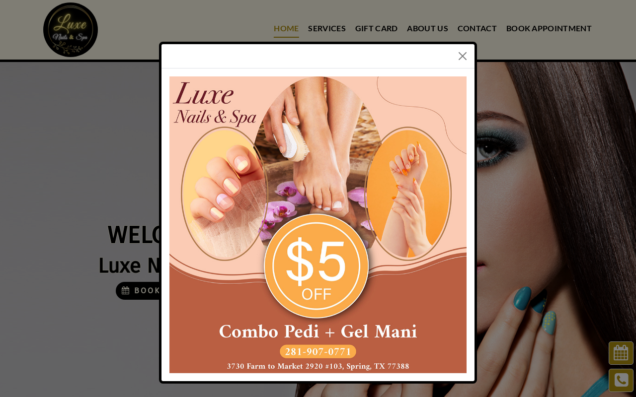 Luxe Nails & Spa — screenshot of their official website