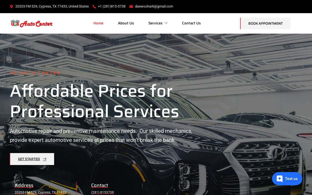 US Auto Center — screenshot of their official website