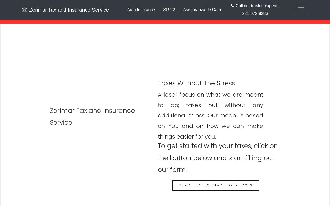Zerimar Tax & Insurance Service — screenshot of their official website
