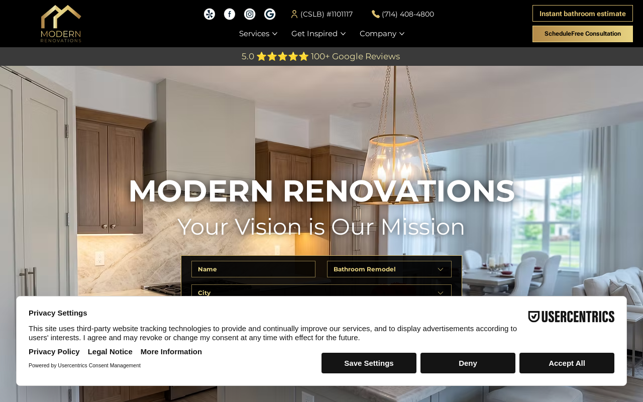 Modern Renovations and Construction — screenshot of their official website