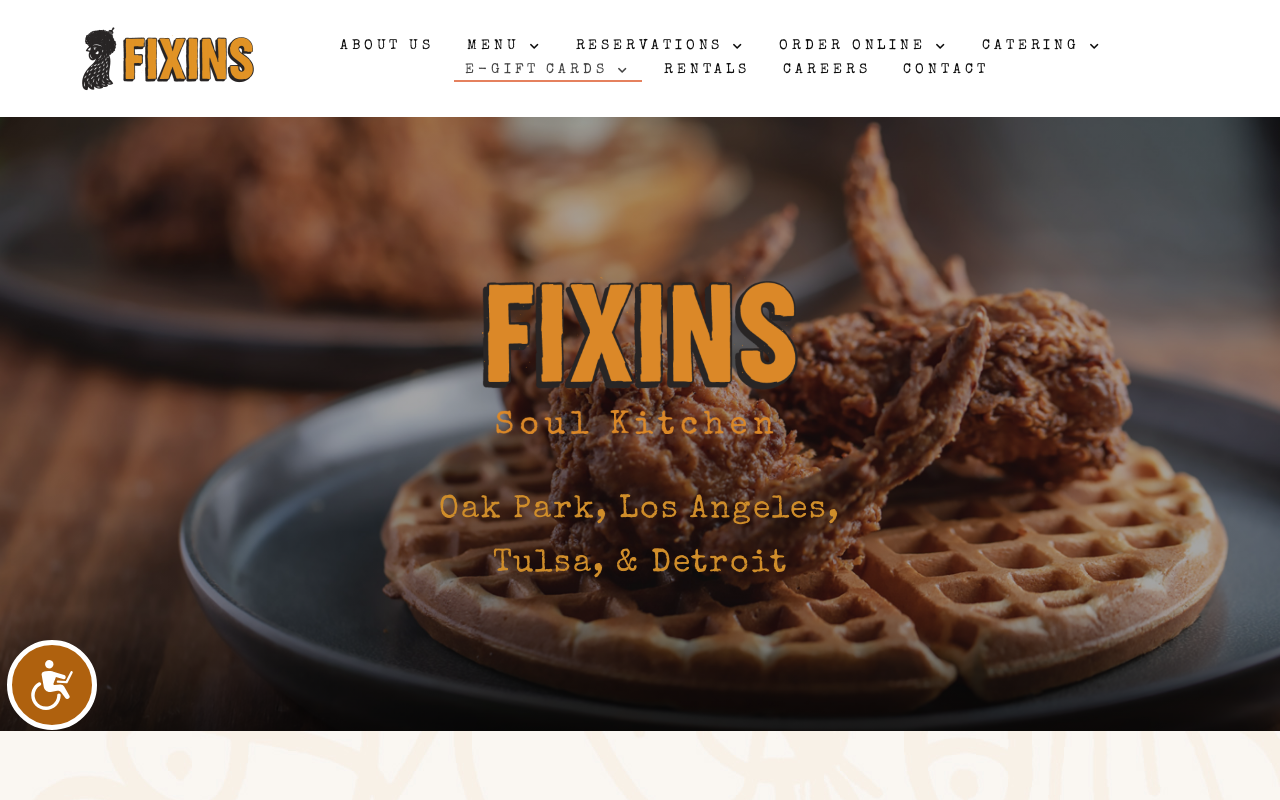 Fixins Soul Kitchen — screenshot of their official website