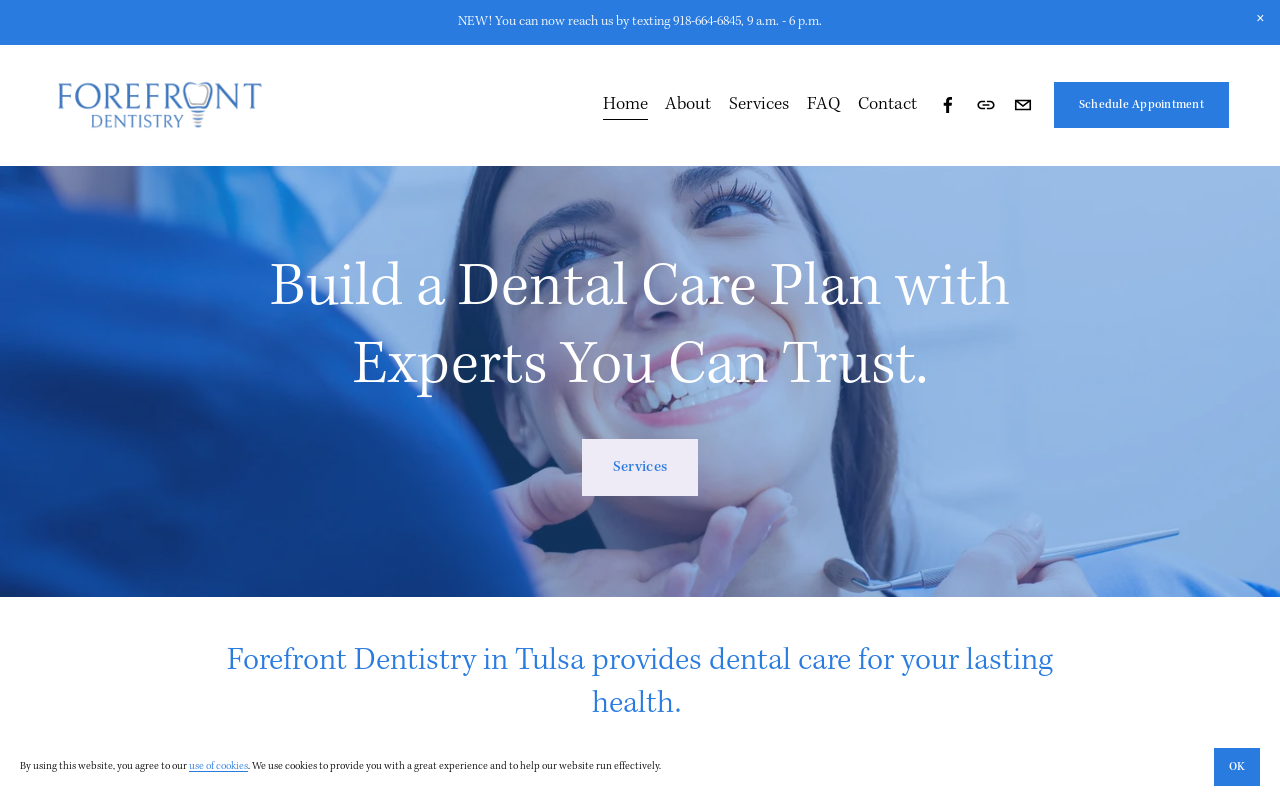 Forefront Dentistry — screenshot of their official website