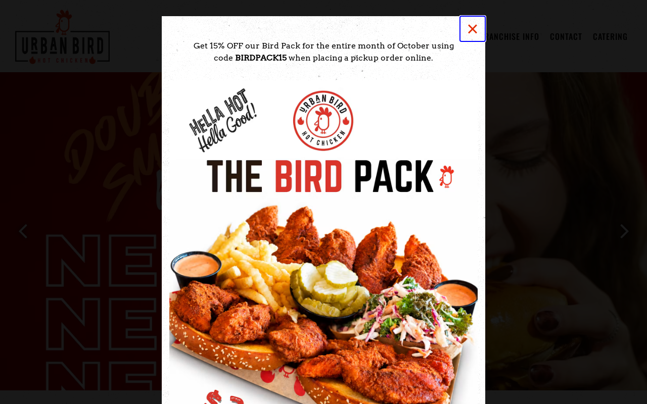 Urban Bird Hot Chicken — screenshot of their official website