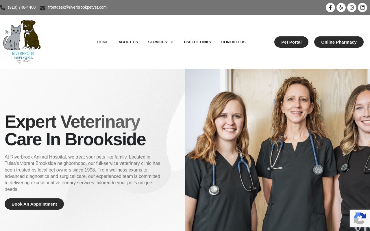 Riverbrook Animal Hospital — screenshot of their official website