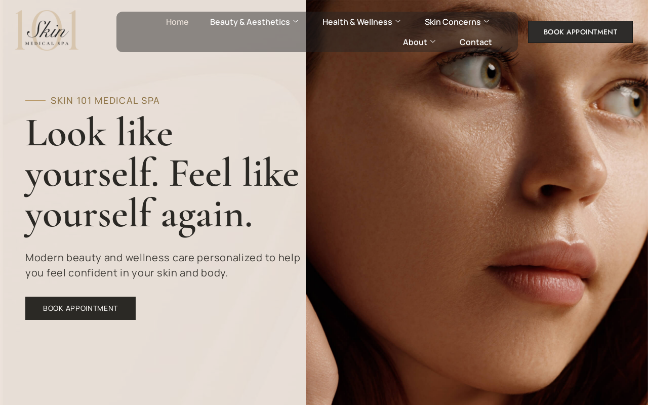 Skin 101 — screenshot of their official website