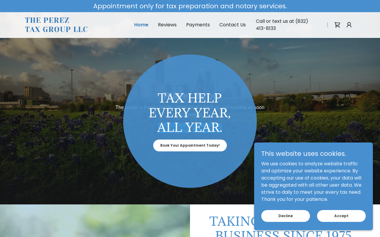 The Perez Tax Group — screenshot of their official website