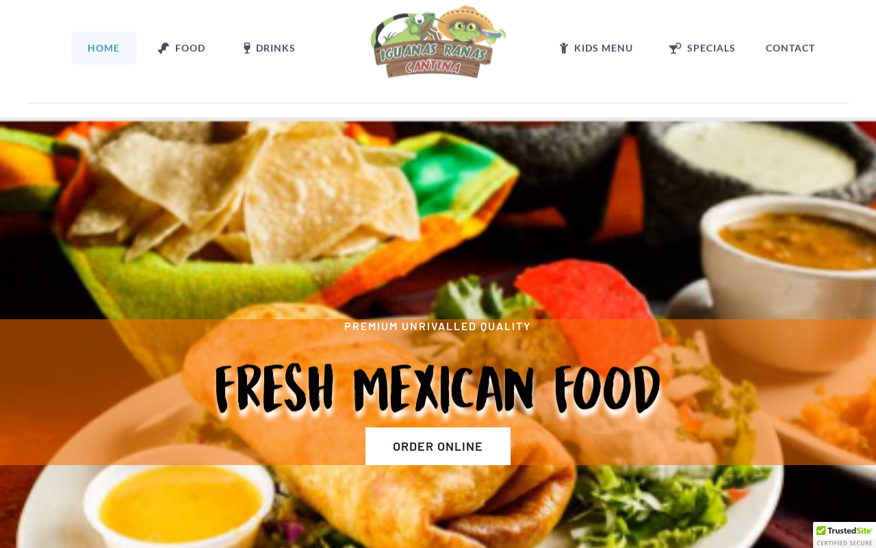 Iguanas Ranas Cantina — screenshot of their official website