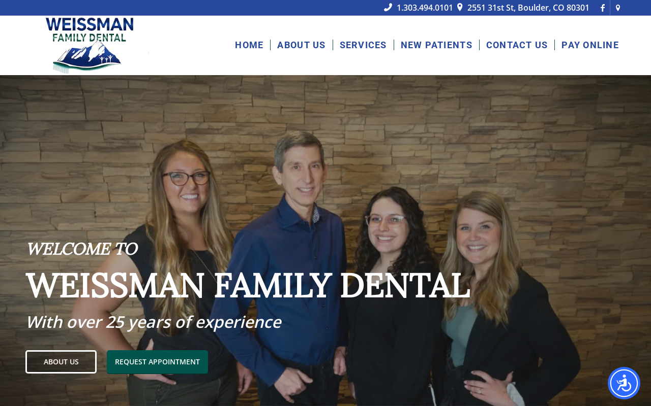 Weissman Family Dental — screenshot of their official website