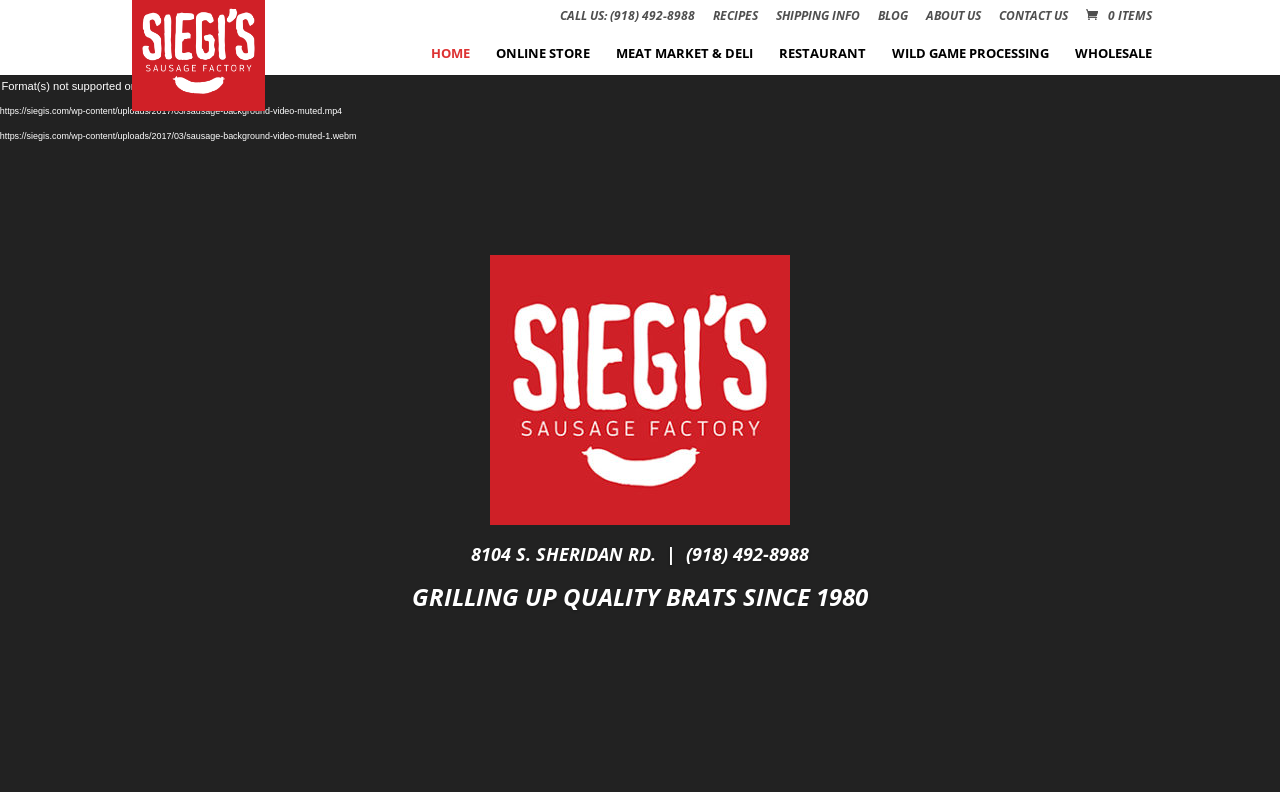 Siegi's Sausage Factory — screenshot of their official website