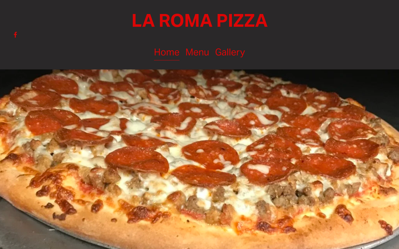 La Roma Pizza — screenshot of their official website