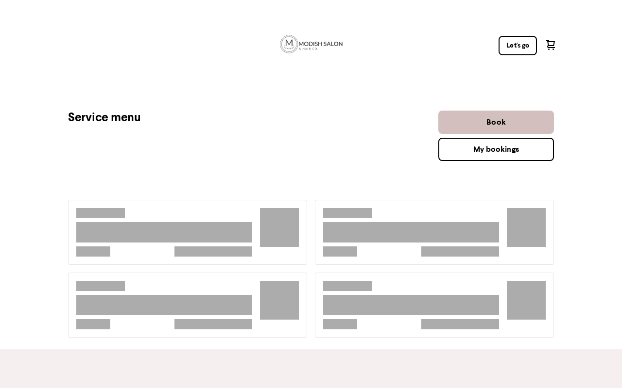 Modish Salon & Hair Company — screenshot of their official website