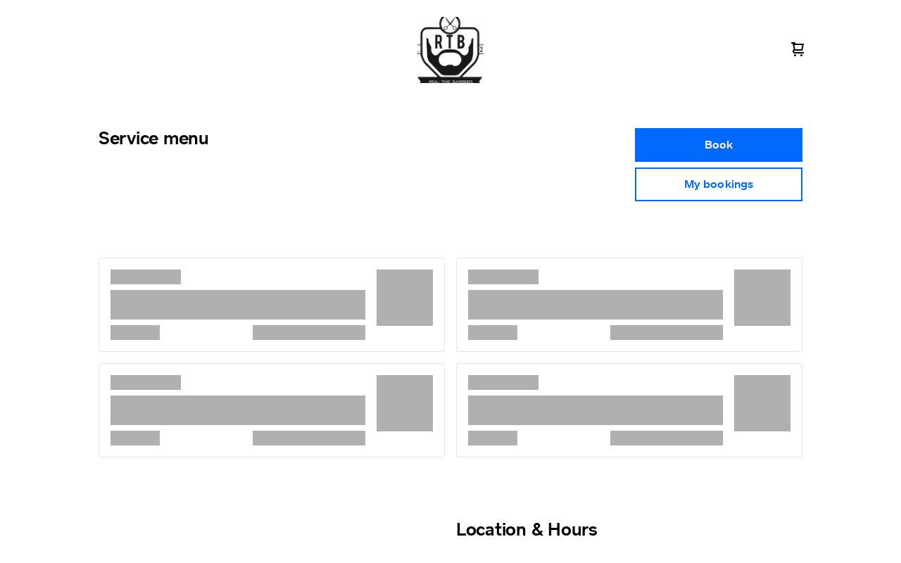 RTB Barbershop — screenshot of their official website