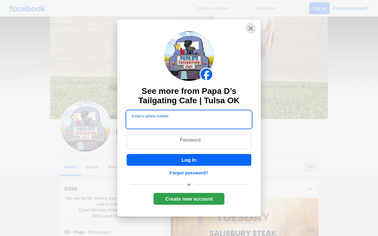 Papa D's — screenshot of their official website
