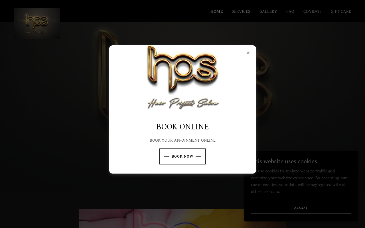 Hair Project Salon — screenshot of their official website