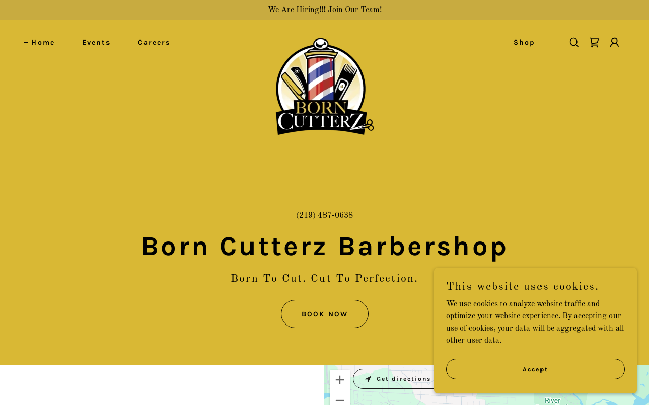 Born Cutterz Barbershop — screenshot of their official website