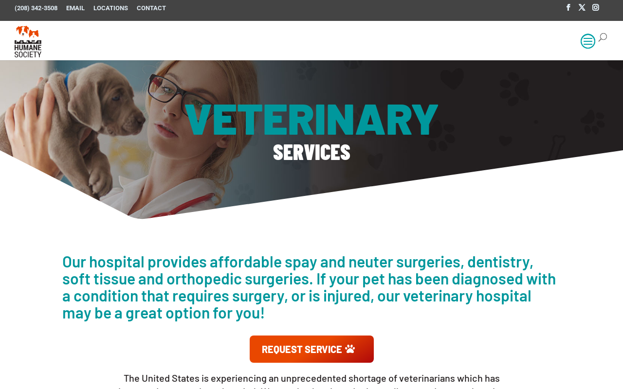 Idaho Humane Society Veterinary — screenshot of their official website
