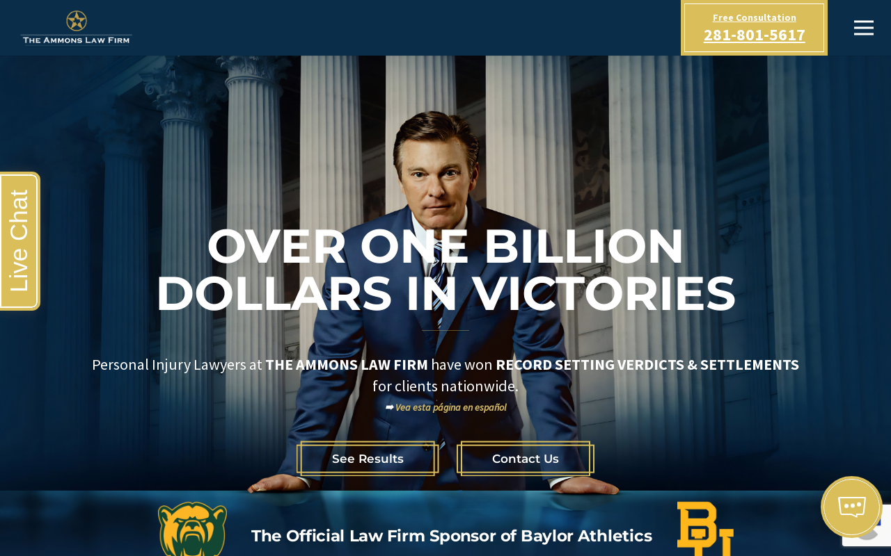 The Ammons Law Firm — screenshot of their official website