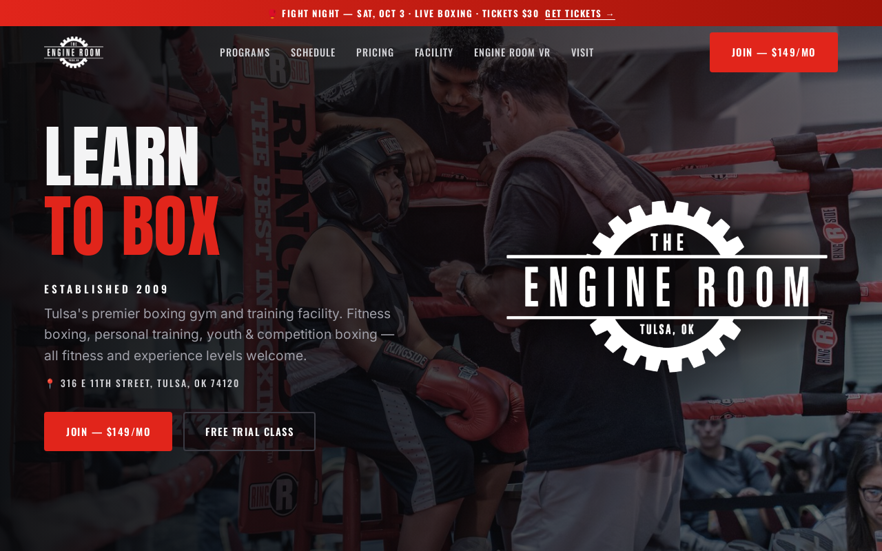 The Engine Room — screenshot of their official website