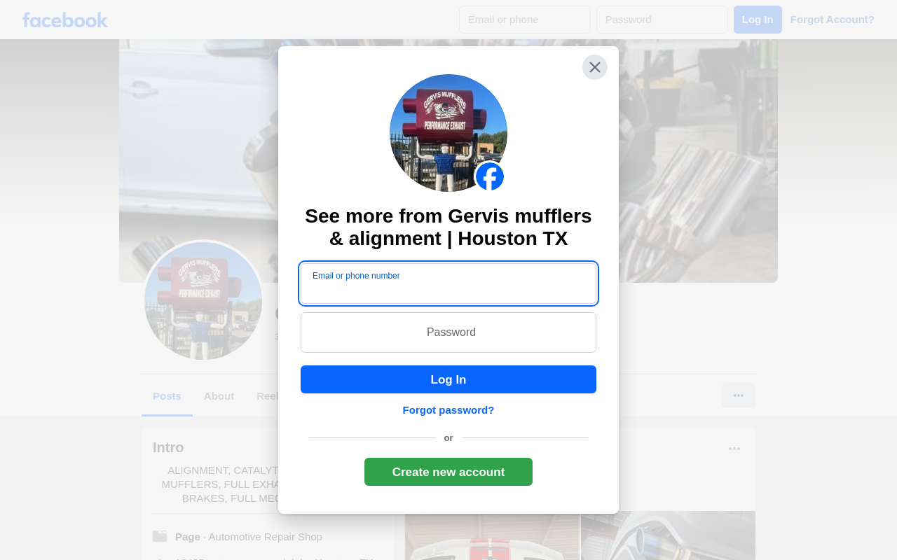 Gervis Mufflers & Alignment — screenshot of their official website
