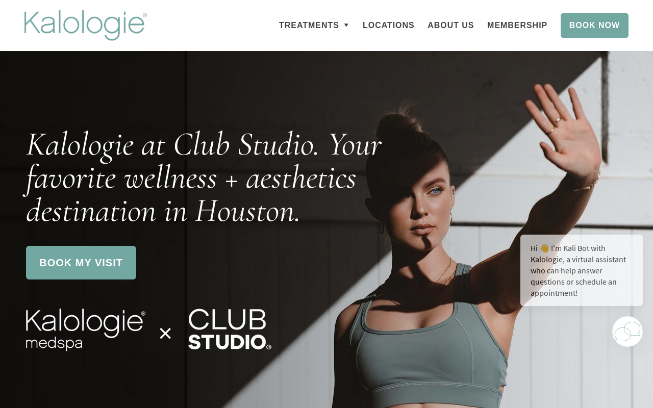 Kalologie | Club Studio | Houston — screenshot of their official website