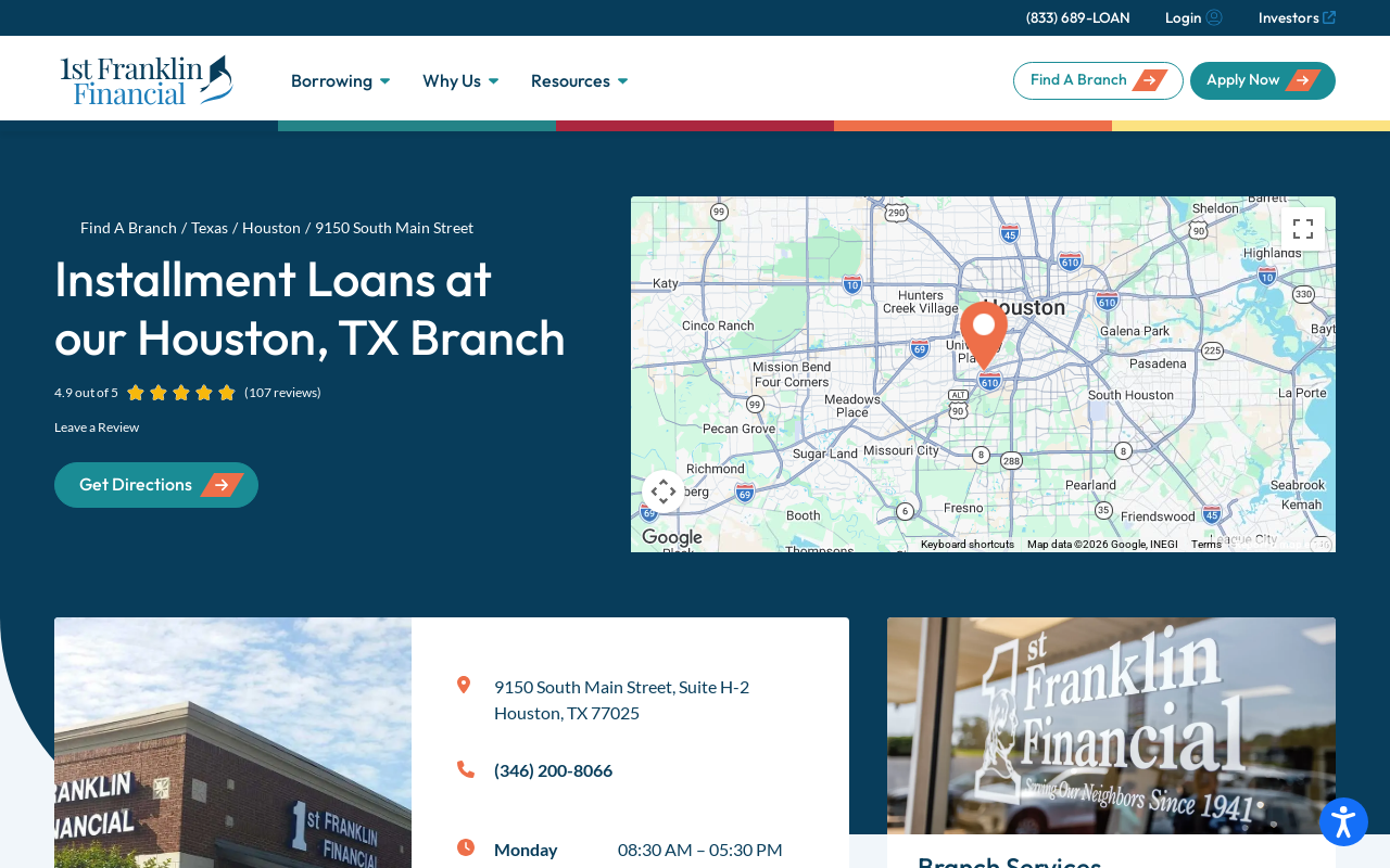1st Franklin Financial — screenshot of their official website